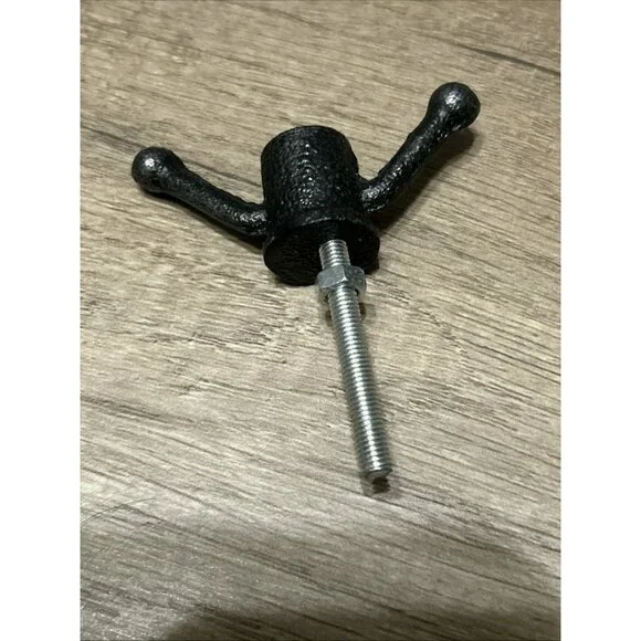 Set of 2 Wingnut Shaped Black Metal Drawer Pulls Plus Free One - Picture 2 of 2